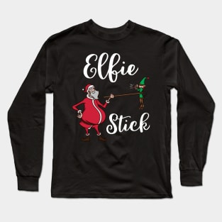 Funny Elf Pun Selfie Stick Santa Claus Christmas Meme Gift Long Sleeve T-Shirt